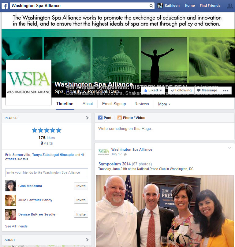 Washington Spa Alliance Facebook Page